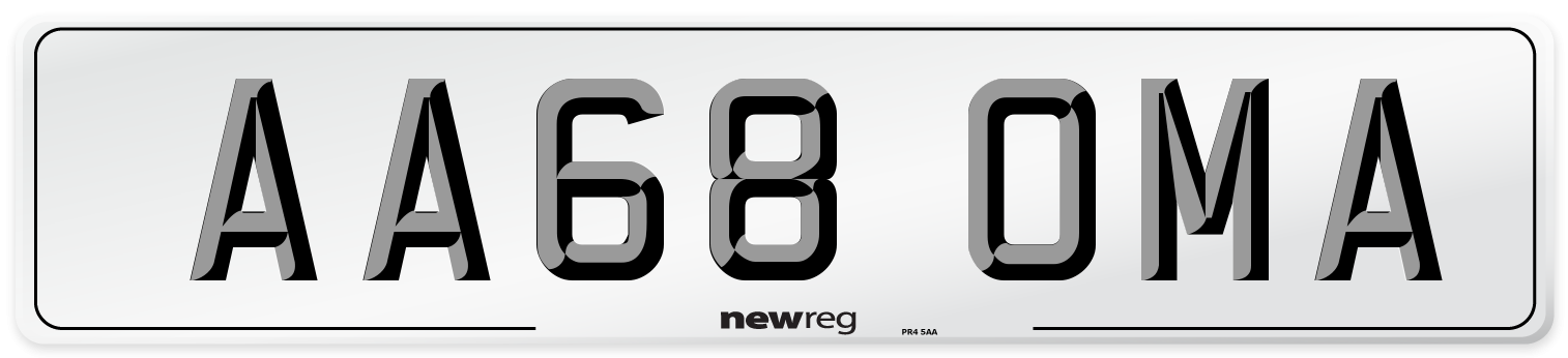 AA68 OMA Number Plate from New Reg